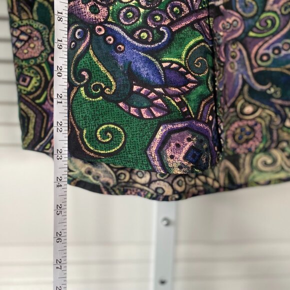 Vintage Guess by Georges Marciano Button Up Shirt, Dark Paisly, Size S - Picture 3 of 6